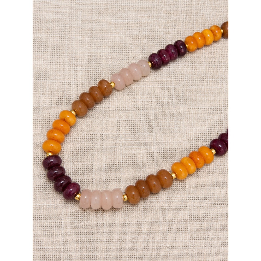 Fall Colorblock Dopamine Necklace Pink Orange Dyed Jade Statement Jewelry